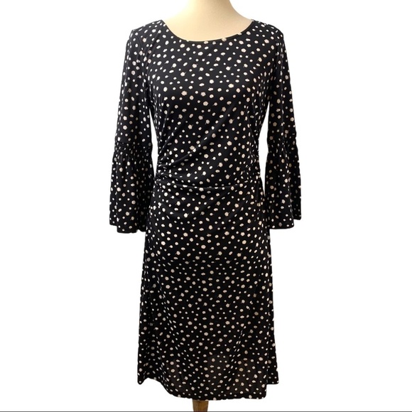 Talbots Black & White Print Bell Sleeve Dress - Picture 1 of 10